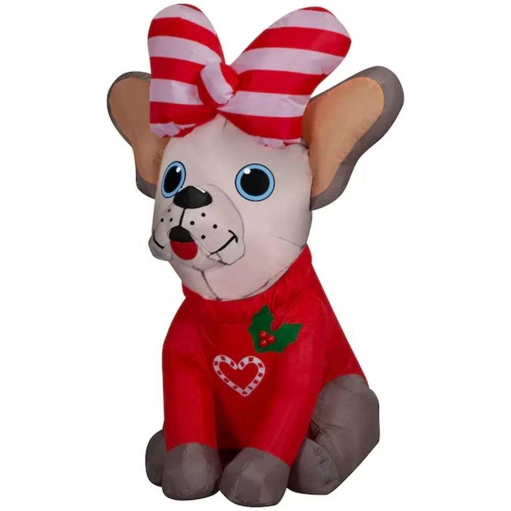 FRENCH BULLDOG SWEATER Hair Bow Christmas Airblown Yard Inflatable GIRL DOG!‎